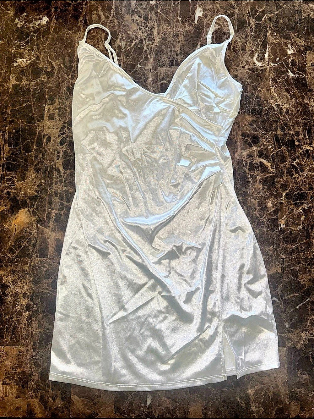 Charlotte Russe Silver Mini Slip Dress Like New